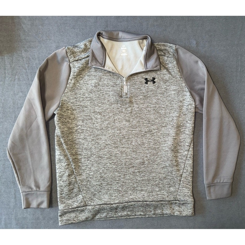 NWOT Under Armour Men's Tan Heather Fleece 1/4 Zip Pullover Jacket Size L